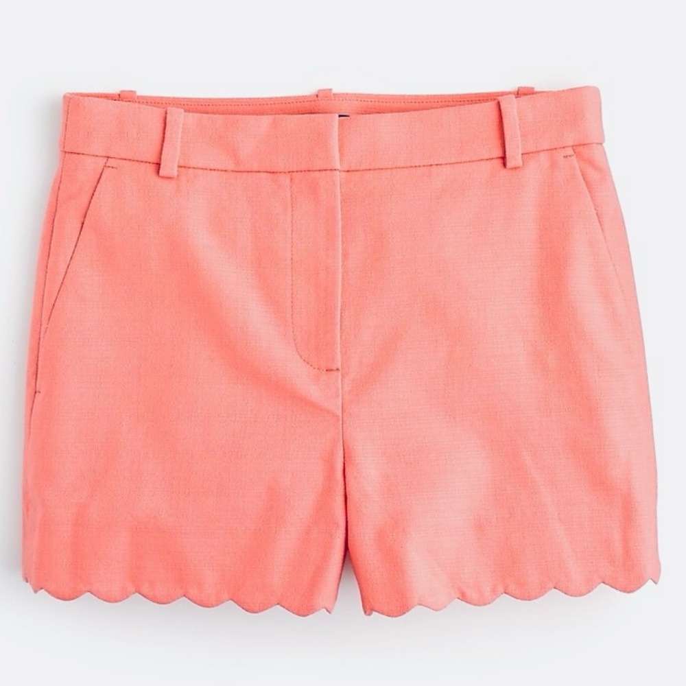 J. Crew Coral Scallop-Hem Women's Shorts